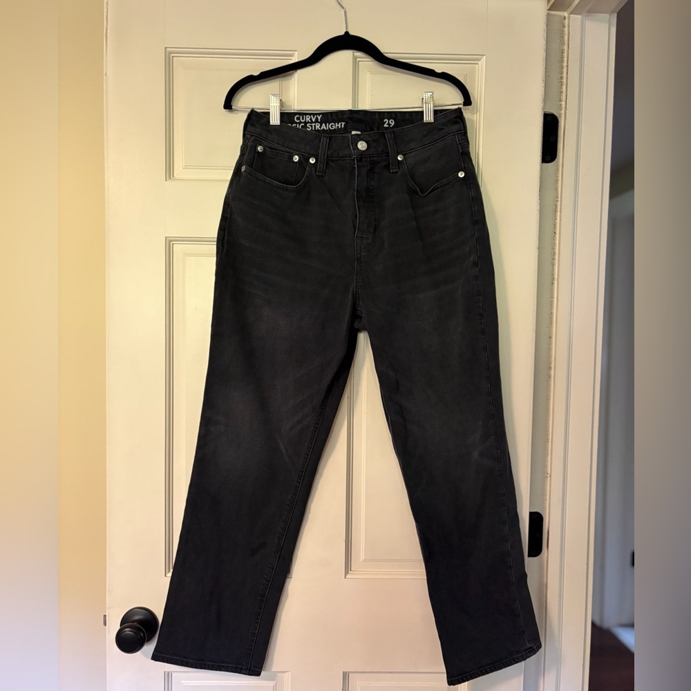 J.Crew Curvy Classic Straight Jean | Washed Black | Size 29 (8)